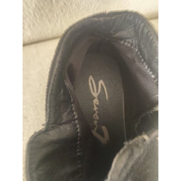 Seven 7 Cisco Kid Bootie Ankle Zip Up Boots Women's Size 8 Black Suede 1012 - Picture 6 of 6